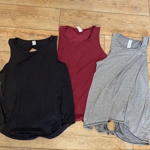 Bundle of 3 Yoga Tank Tops Size Medium and Large